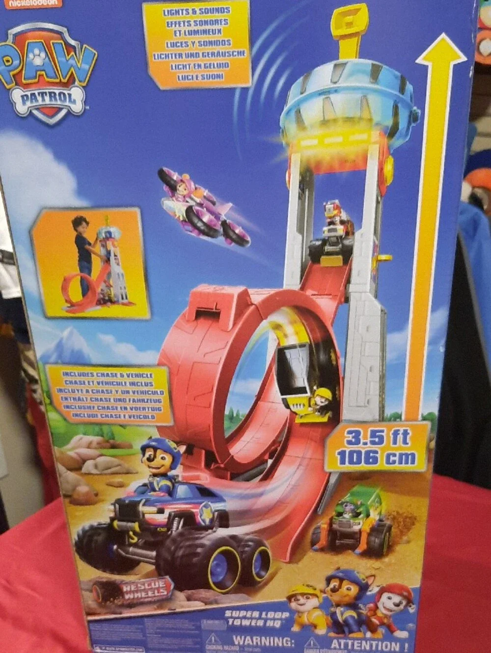 Paw Patrol Super Loop Tower HQ Playset - New In Box Includes CHASE